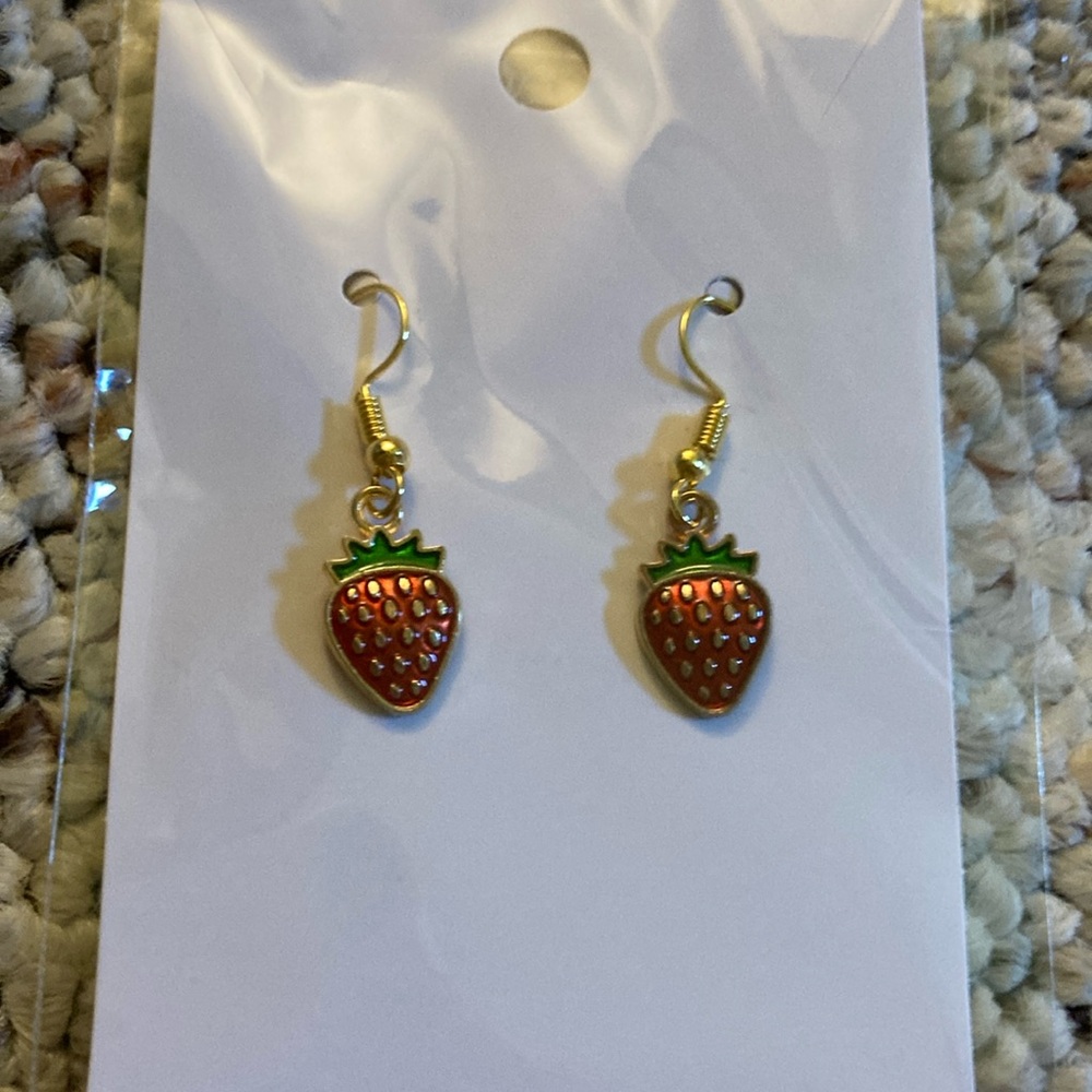 Strawberry earrings.